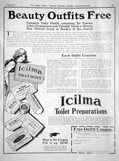 Az Icilma WC-készítmények hirdetése, 1913 alkotó: Unbekannt