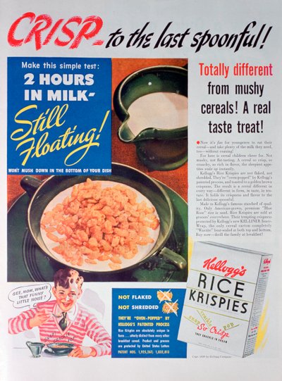 A Kelloggs Rice Krispies reklámja, 1939 alkotó: Unbekannt