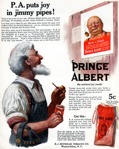 Prince Albert pipadohány reklámja, 1913 alkotó: Unbekannt