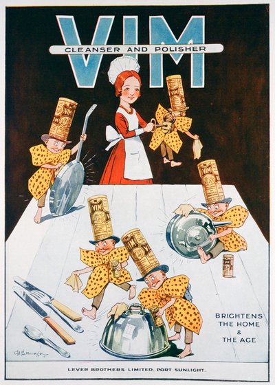 Advert for Vim cleanser and polisher, 1919 alkotó: Unbekannt
