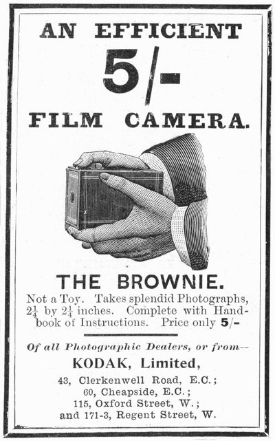 Kodak Brownie dobozos fényképezőgépek reklámja, 1900 alkotó: Unbekannt