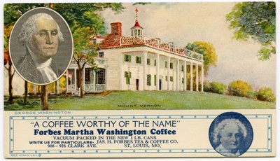 Reklámkártya a Forbes Martha Washington Coffee számára alkotó: Unbekannt