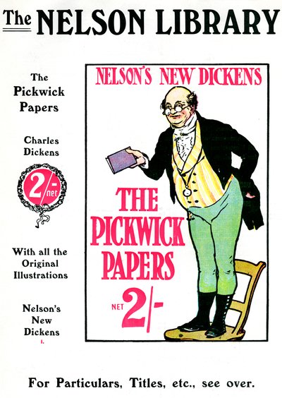 Charles Dickens The Pickwick Papers reklámja, a Nelson Library értékesítette, 1912 alkotó: Unbekannt