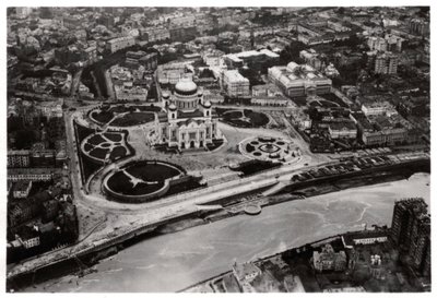 A Megváltó Krisztus-székesegyház légifelvétele, Moszkva, Szovjetunió, Zeppelinről, 1930 1933 alkotó: Unbekannt