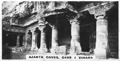 Ajanta barlangok, Vihara, Maharashtra, India, 1925 alkotó: Unbekannt