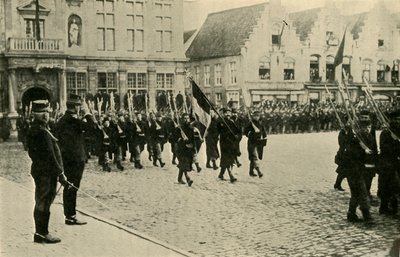 I. Albert belga csapatok áttekintése, első világháború, 1914, c1920. alkotó: Unbekannt