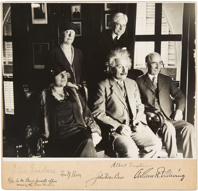 Albert és Elsa Einstein, John és Lora Baer és Arthur H. Fleming, Pasadena, 1931. január 1., 1931. alkotó: Unbekannt