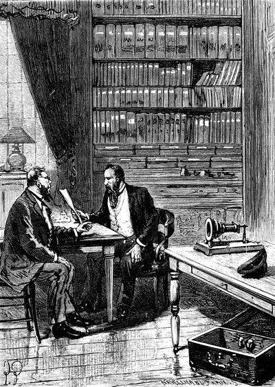 Alexander Graham Bell 1847-1922, skót származású amerikai feltaláló, 1876 alkotó: Unbekannt