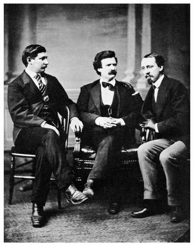 Alfred Townsend, Mark Twain és David Gray, 1871, 1955 alkotó: Unbekannt
