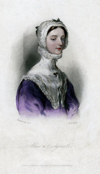 Alice Bridgenorth, Walter Scotts regényének szereplője, a Csúcskagyló, 1833 alkotó: Unbekannt