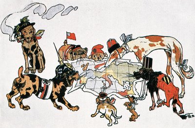 Az első világháború allegorikus karikatúrája alkotó: Unbekannt