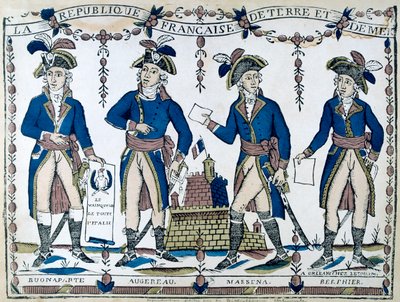 Bonaparte allegóriái, Augereau, Massina, Berphier, Franciaország, 1789 alkotó: Unbekannt