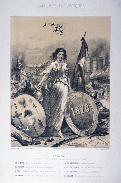 A francia hazafias emblémák allegóriája, 1870 alkotó: Unbekannt