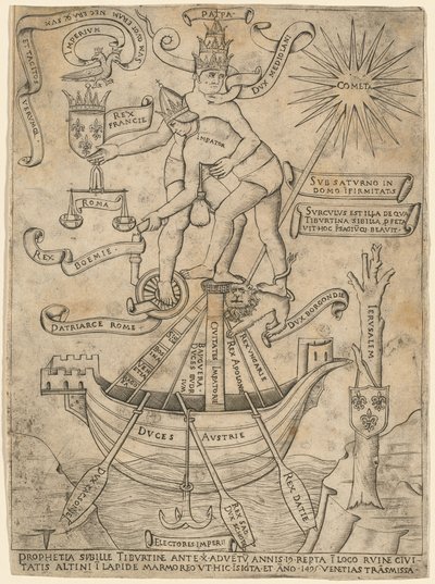 A császár és a pápa allegóriája, c. 1495. alkotó: Unbekannt