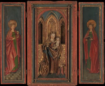 Oltárszentély Madonnával és Gyermek adományozóval, 15. század utolsó negyede. alkotó: Unbekannt