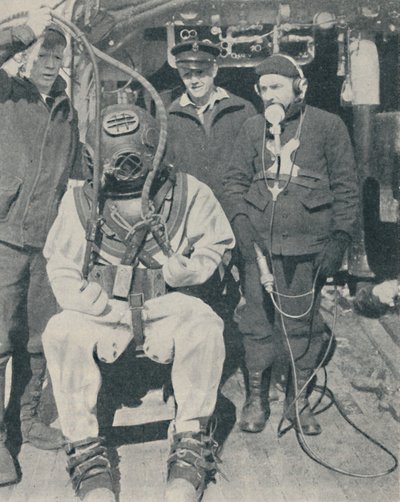 Az American Naval Diver háromujjas, vízálló gumikesztyűt visel, 1937 alkotó: Unbekannt