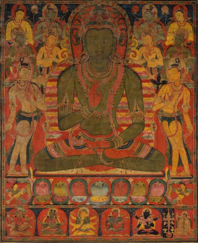 Amoghasiddhi, az Északi Tiszta Föld Buddhája, kb. 1200-50. alkotó: Unbekannt