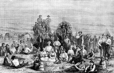 Mormon hittérítők tábora a sivatagban, c1846 c1880 alkotó: Unbekannt