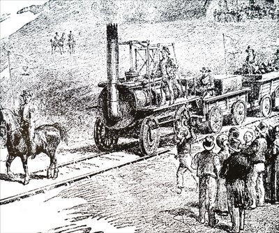 Egy motoros mozdony, amelyet George Stephenson épített alkotó: Unbekannt