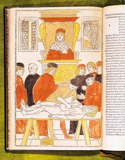 Anatómiai előadás Padovában, Olaszországban, 1483 alkotó: Unbekannt