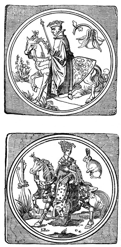 Ősi játékkártyák: Király és Királynő, 1833 alkotó: Unbekannt