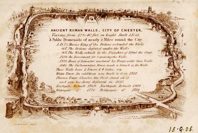 Ókori római falak, Chester városa, 1905 alkotó: Unbekannt