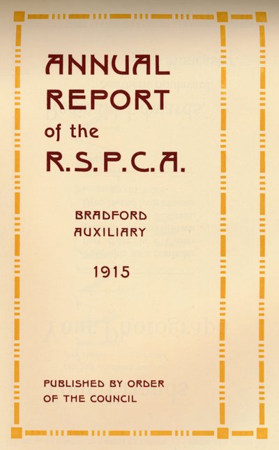 Jahresbericht der R.S.P.C.A., 1916 von Unbekannt