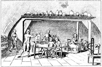 Antoine Laurent Lavoisier, a 18. századi francia kémikus, aki a légzést vizsgálja alkotó: Unbekannt