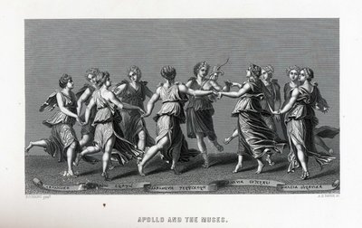 Apollo és a múzsák Giulio Romano után, 1882 alkotó: Unbekannt