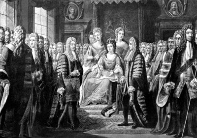 A biztosok által Anna királynőnek bemutatott alapszabályok, 1706 alkotó: Unbekannt