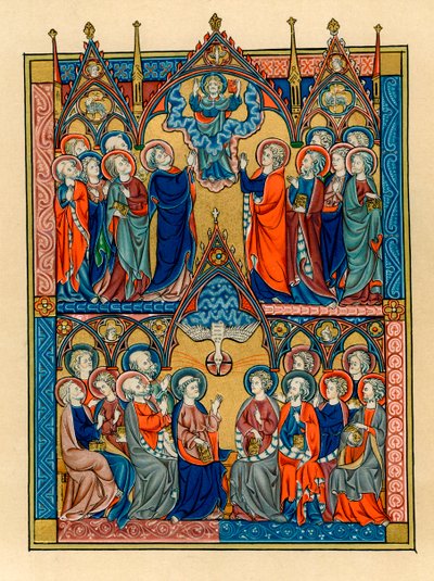 Mennybemenetel és pünkösd, 1290-1300 alkotó: Unbekannt