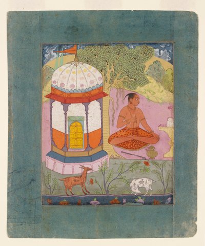 Aszkéta tájban, a zenei módot illusztrálva Bangali Ragini, c1675 alkotó: Unbekannt