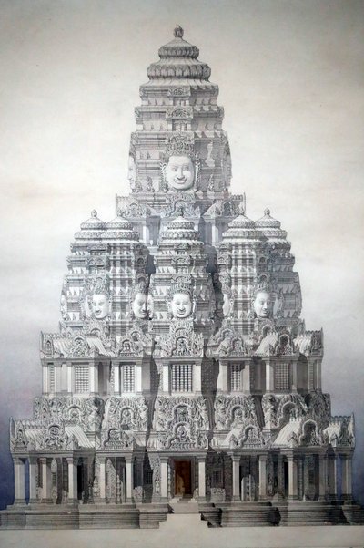 Ázsiai Civilizációk Múzeuma, Angkor, Kambodzsa szent városának felfedezése, a bayon központi tornyának helyreállítása, Louis Delaporte és Henri Deverin, Kambodzsa alkotó: Unbekannt