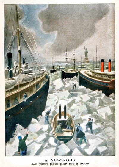 New Yorkban, A jég által elfoglalt kikötő, 1901 alkotó: Unbekannt