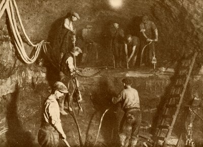 Munkahelyen a New Mersey-alagúton, 1930. alkotó: Unbekannt