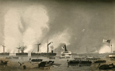 Attack Upon Roanoke Island – A csapatok partraszállása, 1878. alkotó: Unbekannt