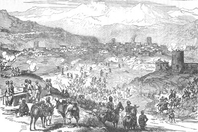 Támadás egy Afreedi város ellen, 1880 alkotó: Unbekannt