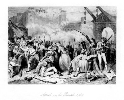 Támadás a Bastille ellen, 1789, 1845 alkotó: Unbekannt