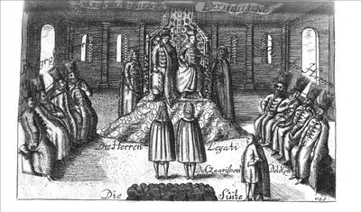 Közönség: V. Iván, I. Péter és Alekszejevna Zsófia, Georg Adam Schleissing Derer beyden Czaaren, Reussland..., 1693 alkotó: Unbekannt