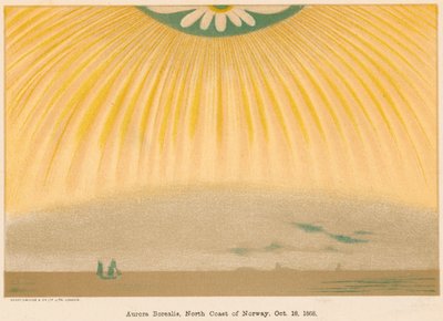 Aurora Borealis vagy az északi fény Észak-Norvégiából, 1868. október 10., 1906. alkotó: Unbekannt