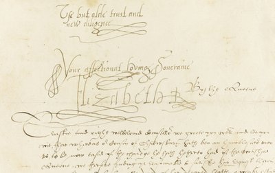 I. Erzsébet királynő autográf levele Máriához, a skót királynőhöz, 1584 alkotó: Unbekannt