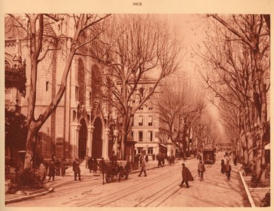 Avenue de la Victoire és a Notre-Dame-templom, Nizza, 1930. alkotó: Unbekannt