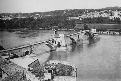 Avignon - St. Benezet híd és Rhone-völgy, kilátás a Doms erődből, 1925 alkotó: Unbekannt