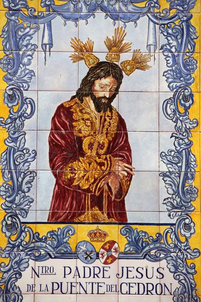 Azulejo mozaik panel a Plaza de San Francisco Malaga Spanyolországban alkotó: Unbekannt