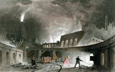 Bank of furnaces, Lymington Iron Works, Tyneside, Anglia, 1835 alkotó: Unbekannt