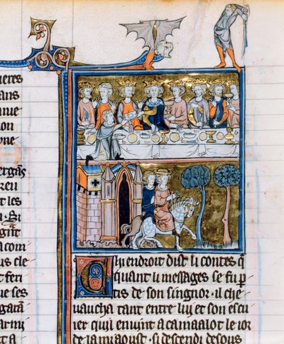 Bankett és lovasok, c1280-1290 alkotó: Unbekannt