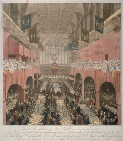 Bankett a Guildhallban, City of London, 1814-1815. alkotó: Unbekannt