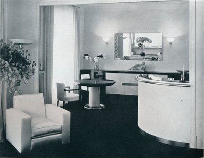 Egy étkező bársarka, amelyet Jacques Adnet tervezett, 1940 alkotó: Unbekannt