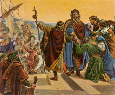 Barbarossa búcsút vesz keresztes hadjáratán, 1189, 1936. alkotó: Unbekannt