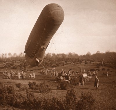 Barrage ballon, Somme, Észak-Franciaország, c1914-c1918 alkotó: Unbekannt